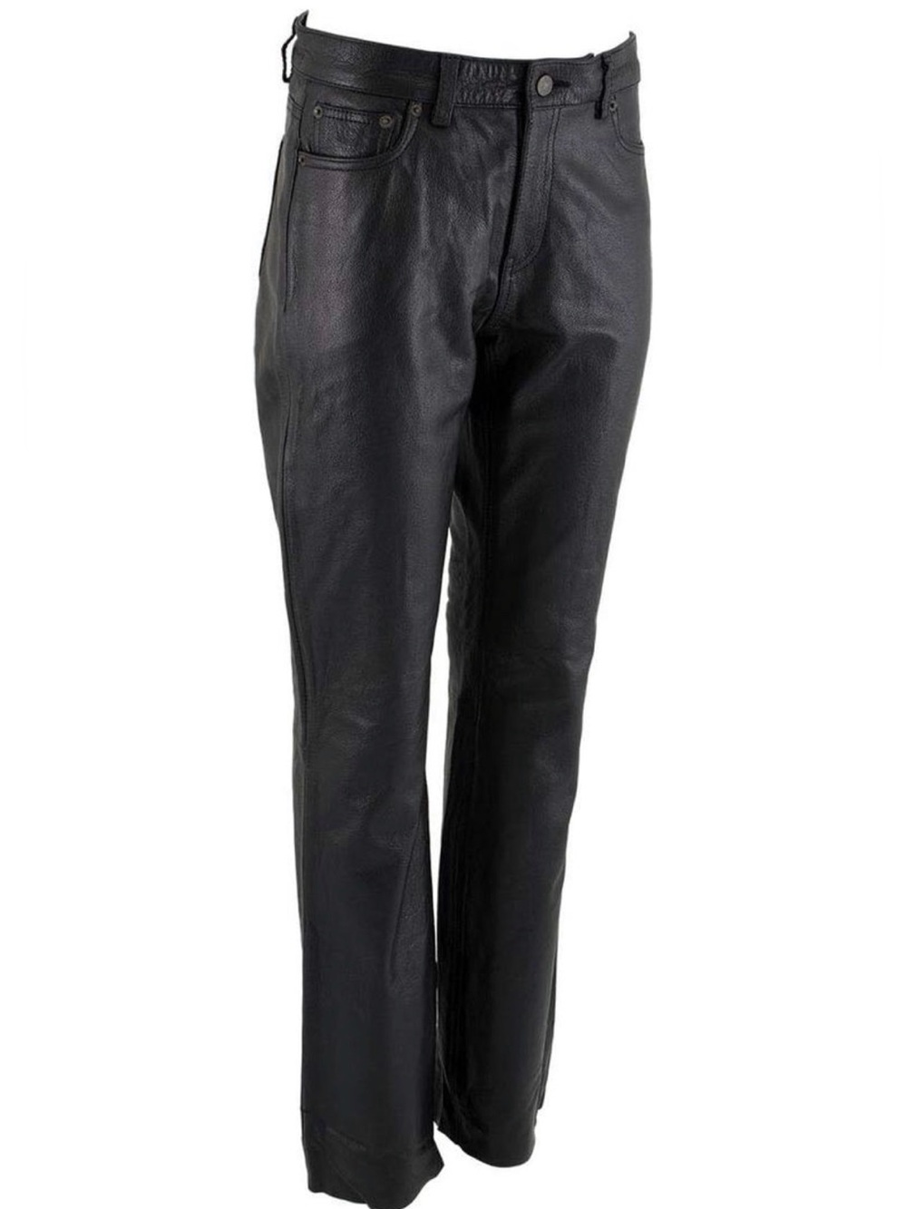 Milwaukee Leather Women's Black Buffalo Leather Motorcycle Riding Pants, Boot Cu